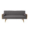 GDFStudio Aidan Mid Century Modern 72.25" Tufted Upholstered 3 Seater Sofa - 2 of 4