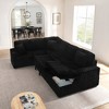 GDFStudio Ilya 6-Seater Modern U-Shaped Corduroy Upholstered Striped Sofa with Pull-Out Bed and Storage Chaise - 2 of 4