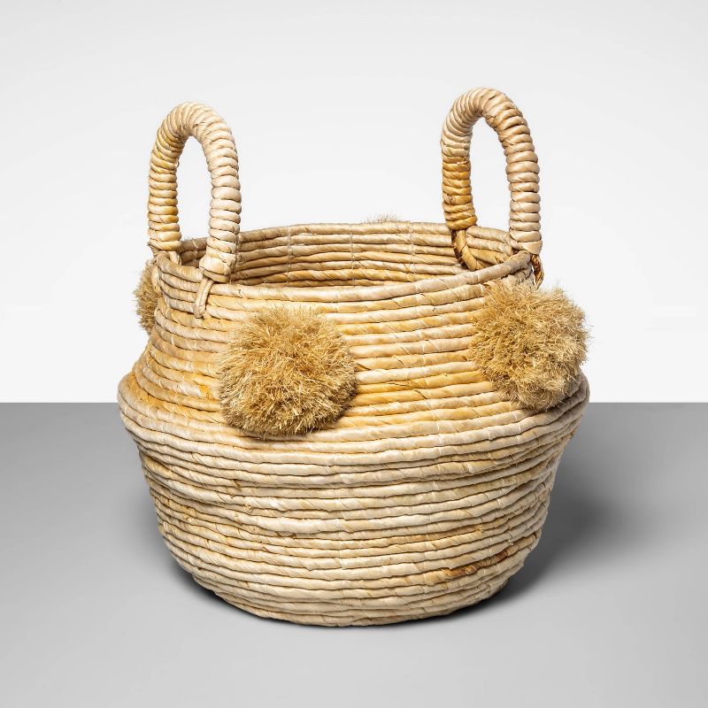 18.1&#34; x 17.1&#34; Decorative Woven Basket with Handles Brown - Opalhouse&#8482;, 1 of 5