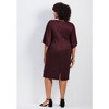 Avenue Women's Plus Size Anastasia Metallic Knit Tie Front Dress - 3 of 4