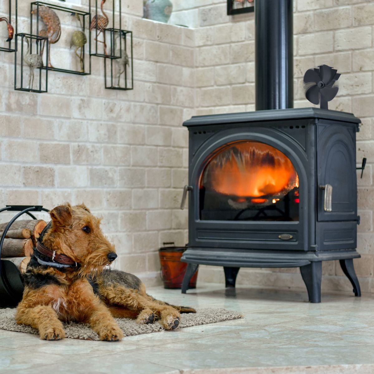 Stove Fan- Heat Powered Fan for Wood Burning Stoves or Fireplaces-Quiet and Low Maintenance, Disperses Warm Air Through House by Home-Complete - thumbnail 6