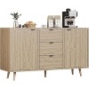 Sideboard Buffet Cabinet with Storage, Coffee Bar Cabinet with 3 Drawers and 2 Doors, Credenza with Adjustable Shelves, Accent Cabinet - 2 of 4