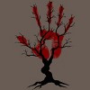 Women's Design By Humans Halloween Tree By aisenArt Racerback Tank Top - 2 of 3