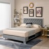 Infans Full Upholstered Bed Frame Mattress Foundation w/ Button Tufted Velvet Headboard - 3 of 4