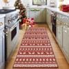 Christmas Area Rug, Washable Snowflake Holiday Accent Rug, Non Slip Low Pile Decorative Boho Carpet for Home - 2 of 4