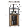 Corner Bar Cabinet with LED Strip, Glass Holder Adjustble Shelf, 5-Tiers Liquor Cabinet Bar Cabinet for Home, Corner Display Cabinet for Small Space - 4 of 4