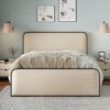 ALEXOUN King Size Modern Metal Bed Frame with Curved Upholstered Headboard and Footboard Bed with Under Bed Storage,Heavy Duty Metal Slats Beige - 2 of 4