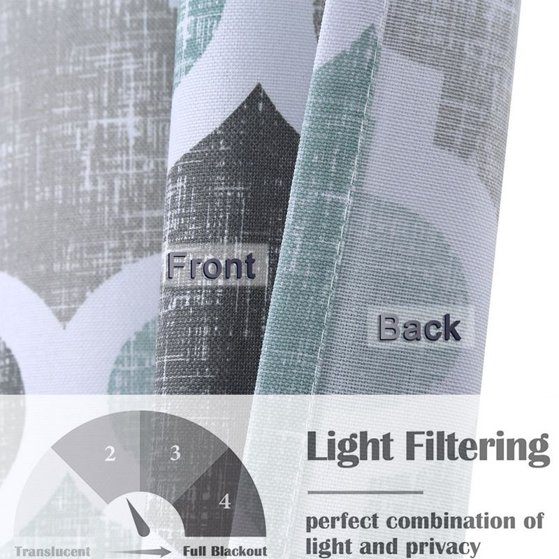 Quatrefoil Printed Cotton Blend Short Curtains for  Kitchen Bathroom Windows, 3 of 5