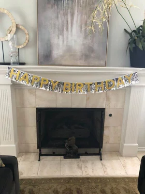 user image by Targetter, Gold and Silver Happy Birthday Banner - Spritz&#8482;
