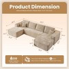 XIZZI Modular Sectional Sofa Couch, L/U-Shape Upholstered Couch, Modern Minimalist Couches for Living Room, Free Combination Deep Seat Corner Couch - 2 of 4