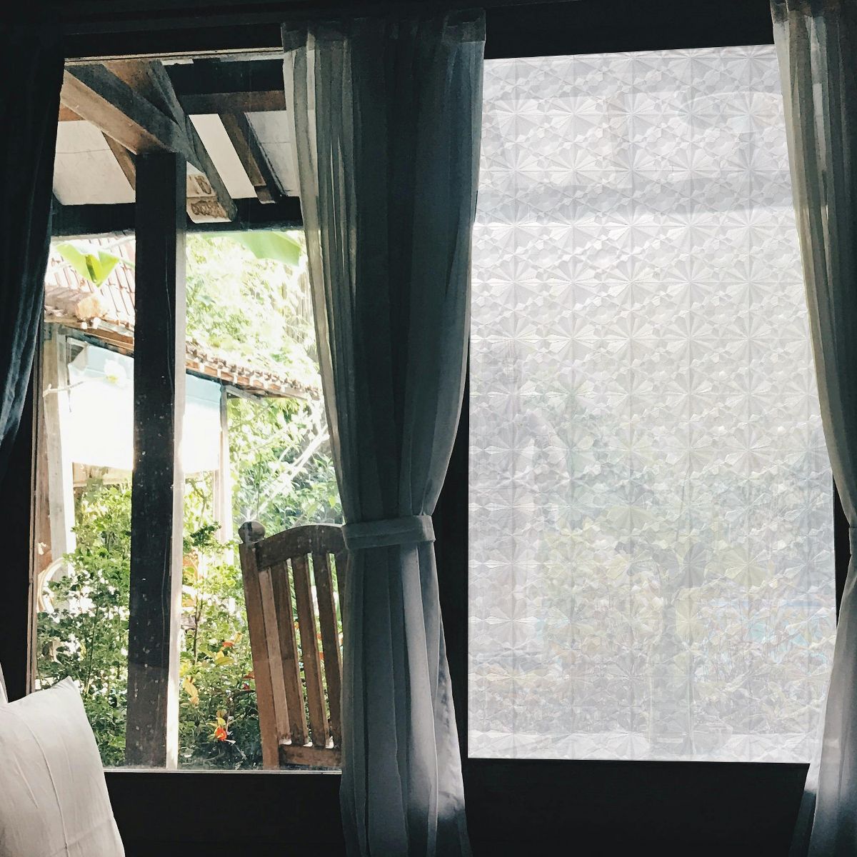 Unique Bargains Diamonds Pattern Window Privacy Film 39.37"L x 17.72"W Clear 1 Pc - thumbnail 5