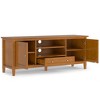 60" Solid Wood Transitional Shaker Style TV Media Stand with Cable Management, Adjustable Shelves and Metal Drawer Glides for Living Room and Bedroom - 4 of 4