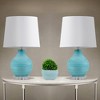 Hampton Hill 14"x23.5" Maelle Blue Aqua Swirl Blown Glass Table Lamp: Acrylic Base, White Drum Shade - 4 of 4