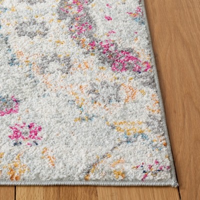 Gray Rectangular 4' x 6' Stain-Resistant Synthetic Area Rug