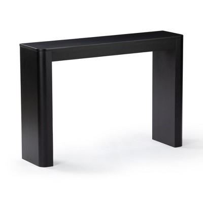 Plank+Beam 46" Black Solid Pine Wood Console Table with Rounded Edges