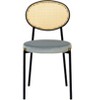LeisureMod Ravenna 5-Piece Dining Set - 63" Rectangular MDF Top Dining Table in Maple & 4 Velvet Dining Chairs in Black Steel Legs - 3 of 4