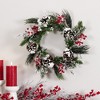 Melrose Snow Mixed Pine Berry Wreath 20"D - 2 of 2