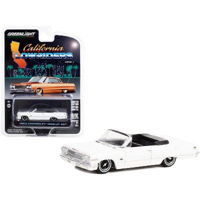 1963 Chevrolet Impala SS Convertible White "California Lowriders" Series 2 1/64 Diecast Model Car by Greenlight