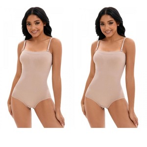INSPIRE CHIC 2 Pcs Women's Cami Convertible Straps Slimming Waisted Buttons Bottom Butt Lifter Body Shapers - 1 of 4