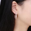 Hoop Earrings for Women Gold Plated Clear Cubic Zirconia Ginger Lyne Collection - 4 of 4