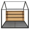 House Bed, Full Size Toddler Floor Bed With Warm LED Lights, Side Shelves, Metal Slats, House Floor Bed For Kids, No Box Spring Needed - 4 of 4