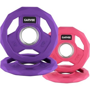 COZONY 2-Inch Bumper Plates Set – Rubber Coated Cast Iron Barbell Plates for Home Gym & Commercial Use, Multiple Weight Options - 1 of 4