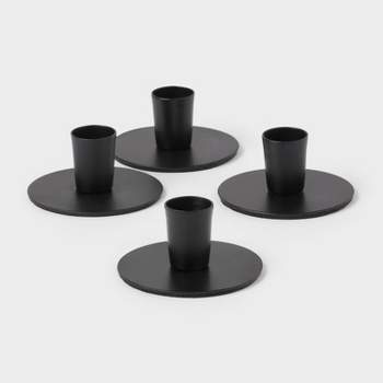 4pk Small Taper Candle Holders Black - Room Essentials™