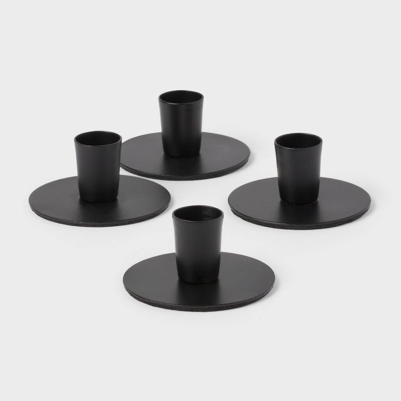 4pk Small Taper Candle Holders Black - Room Essentials&#8482;, 1 of 5