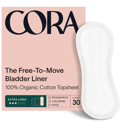 Cora Organic Cotton Bladder Liners - Extra Long - 30ct