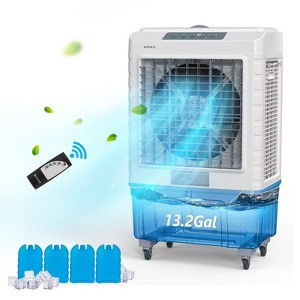 ROVSUN 4100CFM Portable Air Cooler, 13.2Gal/50L Evaporative Swamp Cooler, 3-IN-1 Cooling Fan with Remote Control and 3 Speeds - 1 of 4
