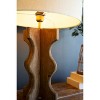Wavy Mango Wood Table Lamp with Fabric Shade – 31" Tall by Kalalou - 3 of 3