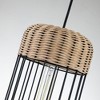 C Cattleya 1-Light Black Finish Natural Rattan Pendant Light - 3 of 4