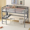 NicBex Twin Solid Wood High Loft Bed with Ladder & Built-in Desk,Modern Storage Bed Frame for Kids Room,Bedroom - 3 of 4