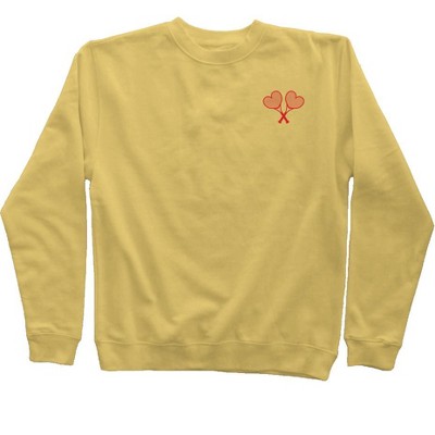 Love All Tennis Women's Yellow Pigment Dyed Crew Neck Sweatshirt