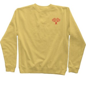 Love All Tennis Women's Yellow Pigment Dyed Crew Neck Sweatshirt - 1 of 1