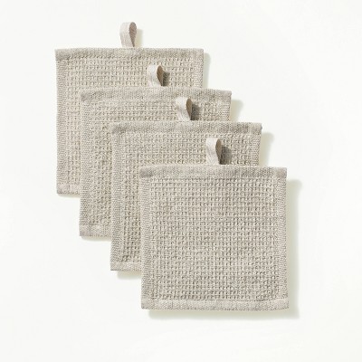 6&#34;x6&#34; 4pk Dish Clothes Natural Stone - Figmint&#8482;