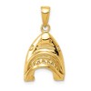 Black Bow Jewelry 14k Yellow Gold Moveable 2D Hinged Jaws Shark Head Pendant, 15 x 25mm - 3 of 4