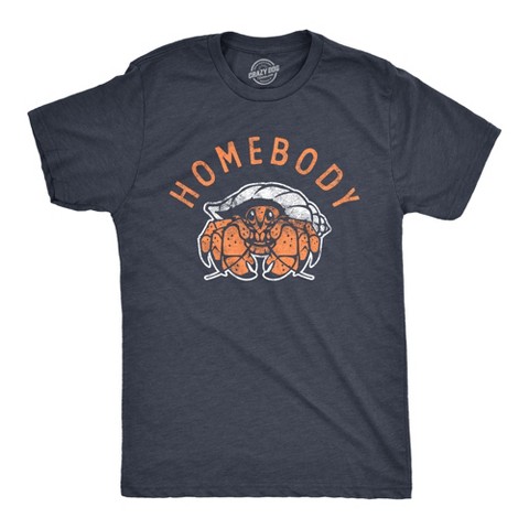 Мужские футболки Crazy Dog T-Shirts, Inc. Mens Homebody T Shirt Funny Sarcastic Crab Shell Joke Tee for Guys - Crazy Dog Men's T Shirt for Animal Lovers Navy M