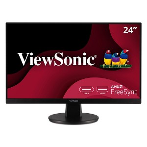 ViewSonic VA2447-MHU 24 Inch Full HD 1080p USB-C Monitor with Ultra-Thin Bezel, AMD FreeSync, 100Hz, Eye Care, 15W Charging, HDMI, and VGA Inputs for - 1 of 4