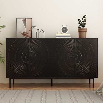 60'' Sideboard Buffet Cabinet, Accent Coffee Bar Cabinet, Entryway Console Table, Kitchen Pantry Storage Cabinet for Living Room