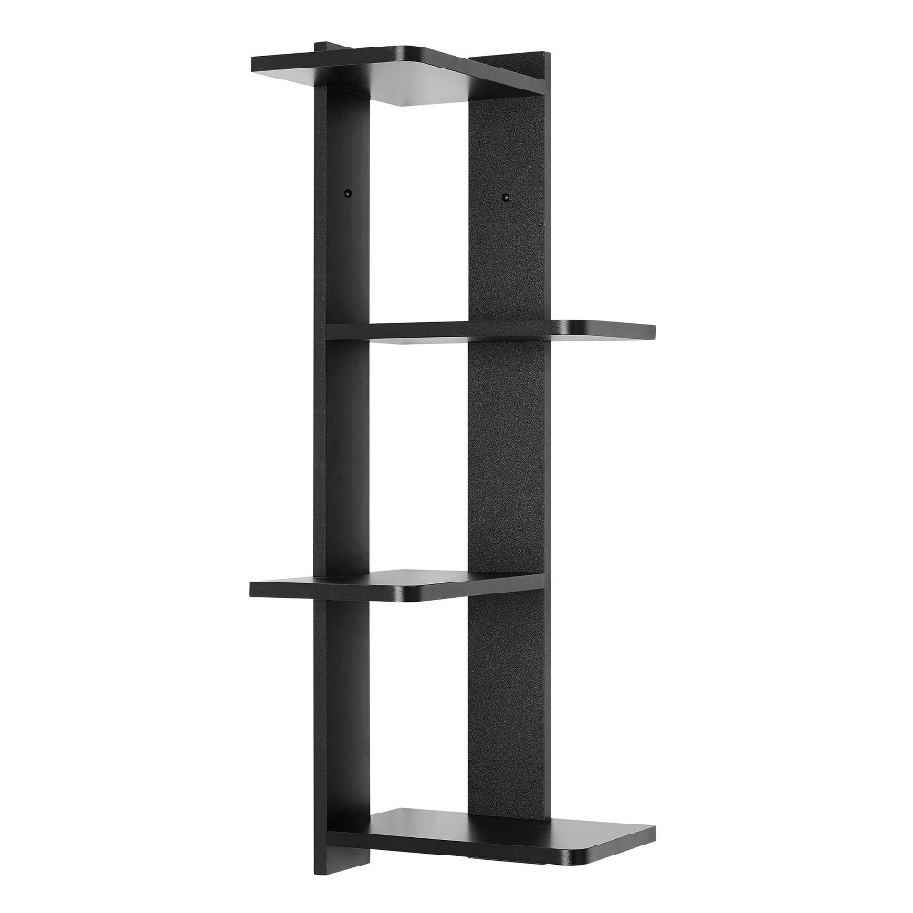 Photos - Wall Shelf 33" x 11.8" Alvar Corner 4 Tier Floating Ledge Column  Black - D