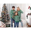Family Christmas Sweater Reindeer Snowflake Pattern Crew Neck Holiday Pullover Knitwear - 4 of 4