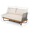 Christopher Knight Home Lucca Outdoor Acacia Wood Rope Woven Right Arm Sectional Sofa - 3 of 4
