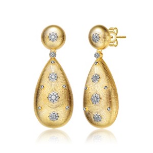 Guili Rhodium and 14K Gold Plated Cubic Zirconia Drop Earrings for Stylish Look and Sparkling Jewelry for Everyday or Special Occasions - 1 of 3