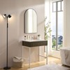 SEVOBAL Bathroom Vanity Mirrors Metal Framed Arched Mirror Shatter Proof Distortion Free Reflection Explosion Proof Glass, Black, 36"*22"*0.75" - 2 of 4