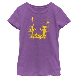 Girl's Pokemon Pikachu Mural T-Shirt - 1 of 4