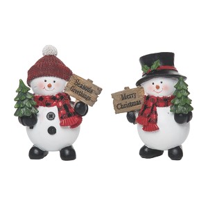 Transpac Small Resin Snow Cuties Figurine Set of 2 Christmas Home Decorations - 1 of 1