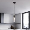 PAKOKULA 1-Light Black understated Mini Pendant Light with Clear Glass Shade - 3 of 4