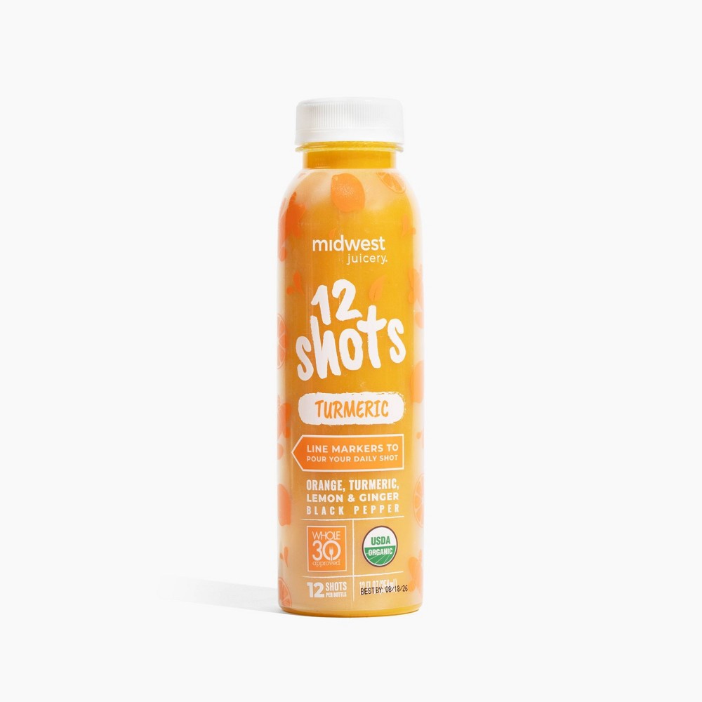 Midwest Juicery 12 Shots Organic Turmeric Wellness Shots - 12 fl oz