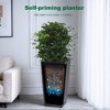NAYSAYE Tall Planter Set of 2 Indoor and Outdoor Raised Planter Pots with Water Level Indicator, Black, 11.8"*11.8"*21.7" - 3 of 4